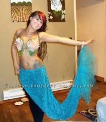 Diy Ariel Costume, Ariel Costume Diy, Homemade Mermaid Costumes, Sea Costume, Ariel Costume, Peter Pan Costumes, Mermaid Costume Diy, Mermaid Tail Costume, Mermaid Halloween Costumes