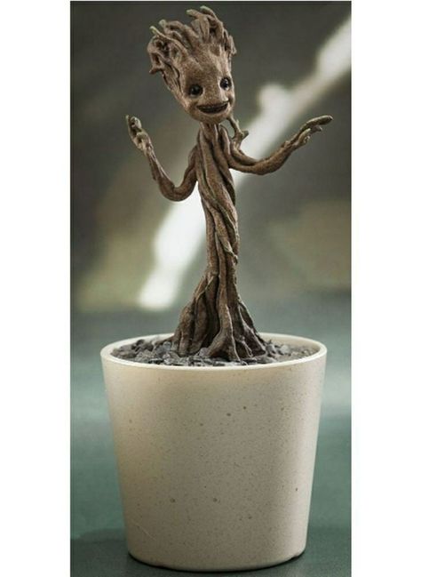 Groot Dancing, Sculpting Tutorials, Dancing Dolls, Marvel Action Figures, Want You Back, Baby Groot, Potted Trees, Guardians Of The Galaxy, The Galaxy