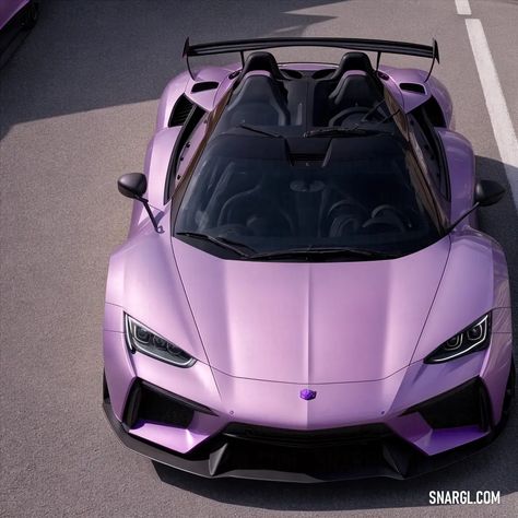 Purple sports car is parked on the street with its hood up. Colors, Purple Mountain's Majesty. Cute fantastic futuristic cars and bikes. Follow us and visit our site for more amazing content! #motorcycle #roadtrip #wanderlust #planes #bikelife #unique #cars #adventure #bikes #explore #hood #Purple #PurpleMountain'sMajesty #bicycle #sketchbook Lavender Car, Purple Cars, Purple Motorcycle, Purple Bike, Cars And Bikes, Purple Mountain Majesty, Car Things, Purple Car, Cool Car Accessories