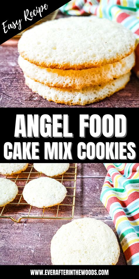 cake mix cookies Angel Food Cookies Recipes, Angel Food Cookies, Angel Food Cake Cookies, Cookies From A Cake Mix, Greek Yogurt Cookies, Cake Mix Cookie Recipe, Angel Food Cake Mix, Cake Mix Cookie, Angel Food Cake Desserts