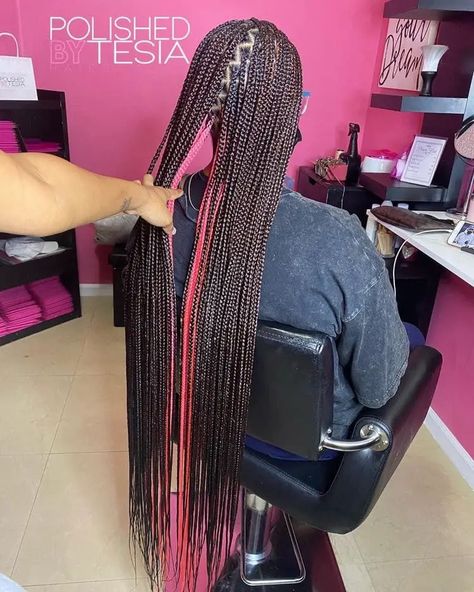 20 Adorable Peekaboo Box Braids Inspirations in 2022. - HONESTLYBECCA Pink Peekaboo Hair, Peekaboo Braids, Peekaboo Hair Colors, Peekaboo Color, Colored Box Braids, Cute Box Braids, Braid Inspiration, Peekaboo Hair, Colored Braids