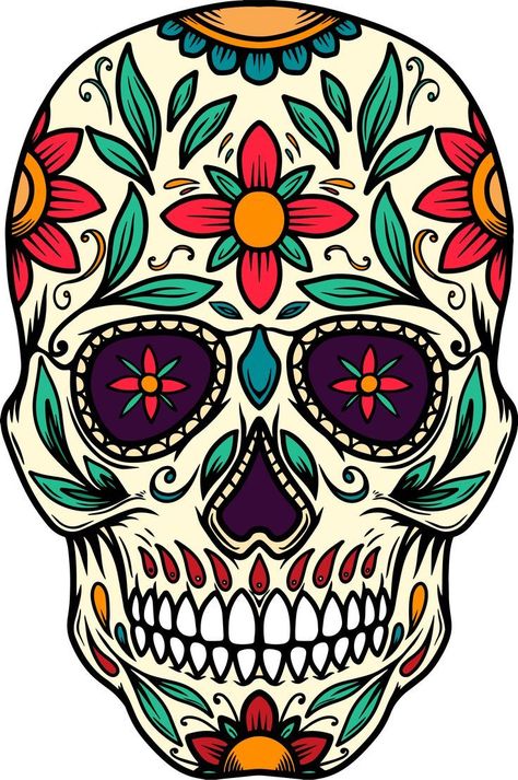 Sugar Skulls Ideas, Sugar Skull Design Ideas, Mexican Skull Drawing, Wood Sugar Skull, Mexican Skull Art, Sugar Skull Art Drawing, Mexican Skull Tattoos, Sugar Skull Drawing, Sugar Skull Painting