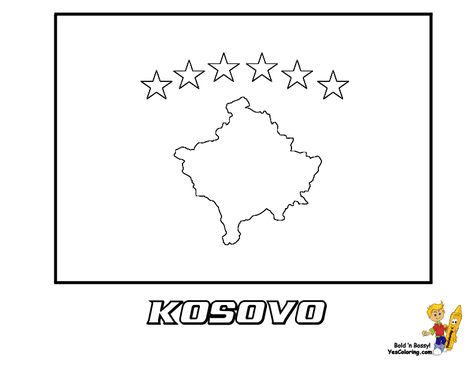 Kosova Flag Drawing, 17 February Kosovo Drawing, Punime Per 17 Shkurt, Kosovo Flag Drawing, Rocket Ship Birthday Party, Flag Pictures, Kosovo Flag, Paper Butterfly Crafts, Albanian Flag