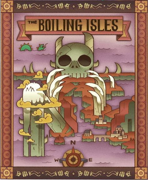 Boiling Isles Map, Owl House Boiling Isles, Dorm Walls, Special Symbols, House Map, The Owl House, The Shining, Coven, Glyphs