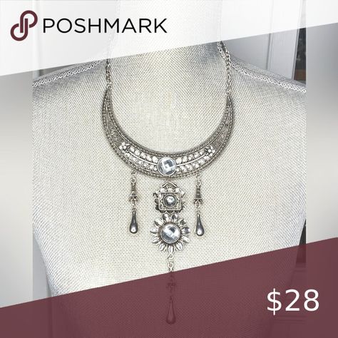 COPY - SILVER EGYPTIAN STYLE BIB NECKLACE #315 Egyptian Necklace, Egyptian Style, Bib Necklace, Silver Necklaces, Lobster Clasp, Choker, Fashion Shop, Silver Tone, Buy And Sell