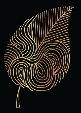 Displate is a one-of-a-kind metal poster designed to capture your unique passions. Sturdy, magnet mounted, and durable – not to mention easy on the eyes! Pencil Drawings For Beginners, Gold Art Painting, Black Paper Drawing, Zen Doodle Art, Abstract Leaf, Geometric Design Art, Calligraphy Art Print, Gold Leaf Art, Leaf Drawing