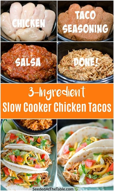 Slow Cooker Kip, Mexican Shredded Chicken, Slow Cooker Chicken Tacos, Shredded Chicken Tacos, Chicken Tacos Crockpot, Pot Recipes Healthy, Easy Slow Cooker Chicken, Chicken Taco Recipes, Pot Recipes Easy