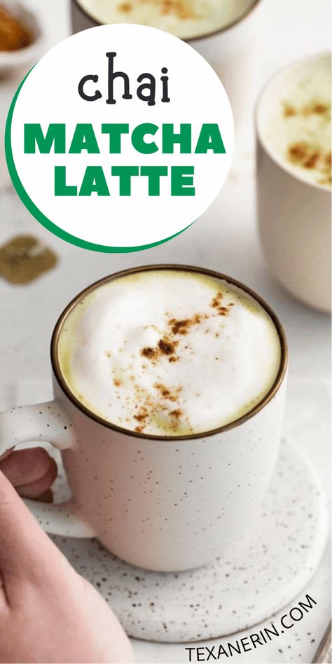 Enjoy the perfect blend of spices and earthy matcha with this Chai Matcha Latte recipe! ☕💚 A creamy, delicious twist on your classic latte that’s both energizing and comforting – ideal for any time of day. Hot Matcha Latte Recipe, Warm Matcha Latte, Chai Matcha Latte, Iced Chai Latte Starbucks, Christmas Matcha, Matcha Powder Recipes, Macha Latte, Chai Matcha, Matcha Drink Recipes