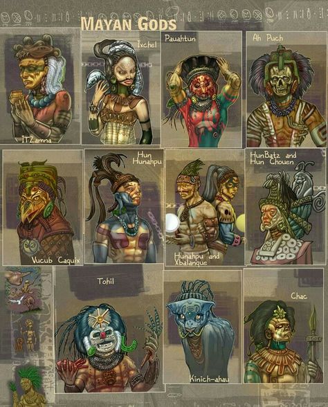 Mayan Gods, Maya Art, World Mythology, Mayan Art, Mayan Culture, Legends And Myths, Ancient Mythology, Aztec Art, Samana