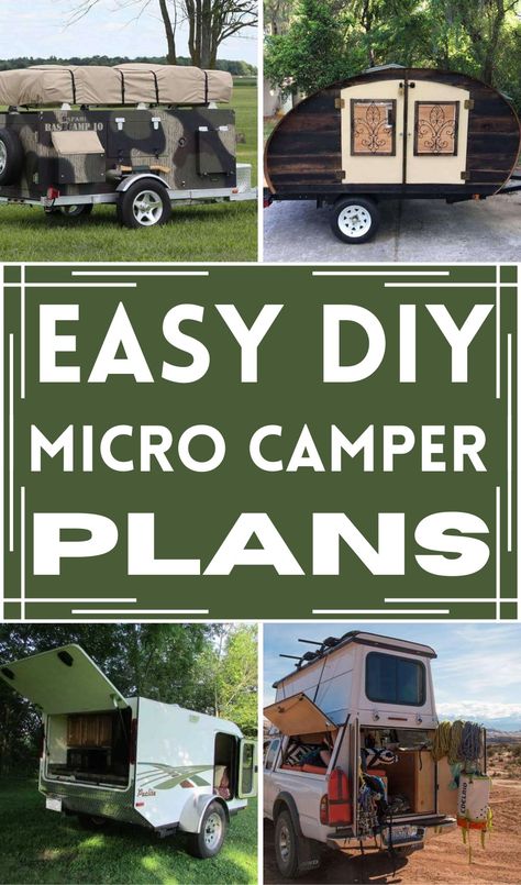 23 DIY Micro Camper Plans You Can Build Easily - DIY Crafts Home Made Camper Trailer, Micro Camper Diy, Camping Trailer Diy, Camper Repair, Homemade Camper, Pop Top Camper, Small Camper, Diy Camper Trailer, Travel Camper