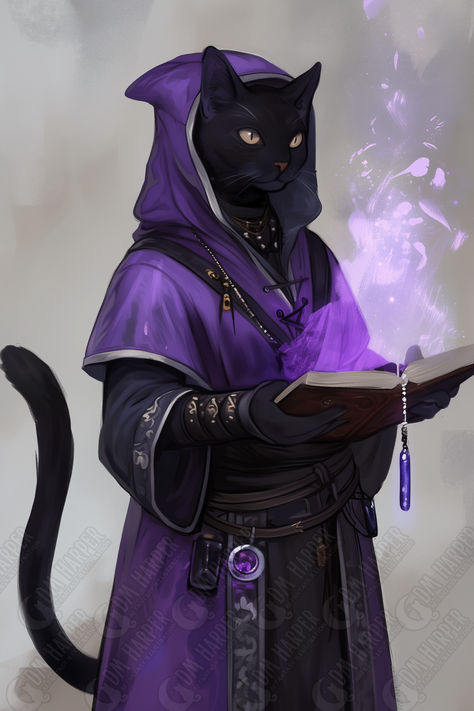 Tabaxi Wizard - School of Enchantment Dnd Tabaxi Wizard, Tabaxi Cosplay, Black Tabaxi, Tabaxi Cleric, Tabaxi Wizard, Tabaxi Warlock, Tabaxi Druid, Tabaxi Art, Hollow Moon