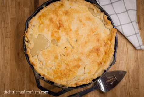 Sourdough Chicken Pot Pie - The Little Modern Farm Sourdough Chicken Pot Pie, Pantry Mama Sourdough, Sourdough Chicken, Meat Pot Pie, The Pantry Mama, Pantry Mama, Farm Fresh Recipes, Lima Beans, Diced Chicken