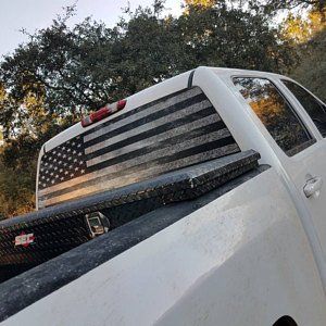 Truck Rear Window Wrap Black & White Distressed American Flag | Etsy Truck Window Decals, Camo Truck Accessories, Truck Accessories Diy, Camo Truck, Window Wrap, Tactical Truck, Ford Trucks F150, Distressed American Flag, Dream Trucks