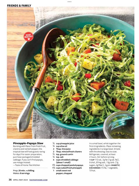 Papaya Slaw, Rachel Ray Recipes, April May, Eat Smart, Fresh Cilantro, Home Recipes, Heart Healthy, Chutney, Free Trial