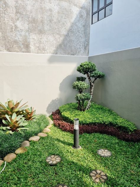 Taman Aesthetic, Simple Gardens, Taman Mini, Outdoor Aesthetic, Backyard Garden Design, Mini Garden, Backyard Garden, Stepping Stones, Garden Design