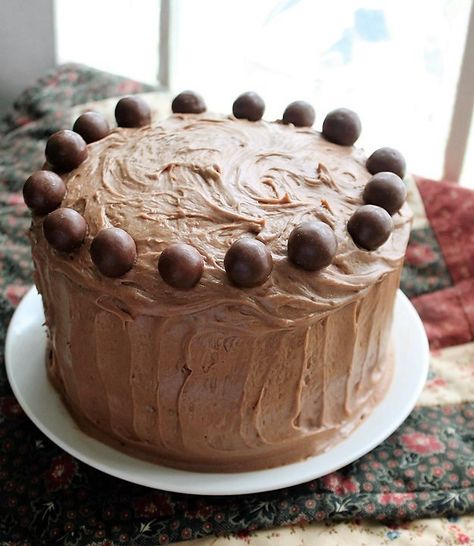 Chocolate Malt Cake – My Recipe Reviews Malted Milk Ball Cake Recipe, Whoppers Birthday Cake, Malted Cake Recipe, Homemade Malted Milk Balls, Malted Milk Cake Recipe, Malted Milk Ball Cake, Malt Desserts, Malted Milk Cake, Malted Milk Balls Recipe