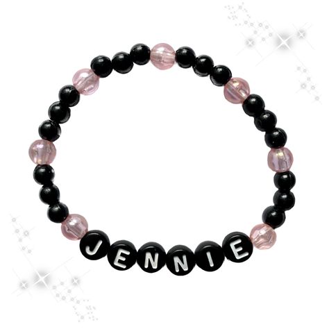 #blackpink #kpop #handmade #bracelets Blackpink Freebies, Jennie Bracelet, Blackpink Bracelet, Kpop Bracelet, Diy Souvenirs, Beaded Bracelet Diy, Kawaii Bracelet, Pulseras Kandi, Diy Bracelets How To Make