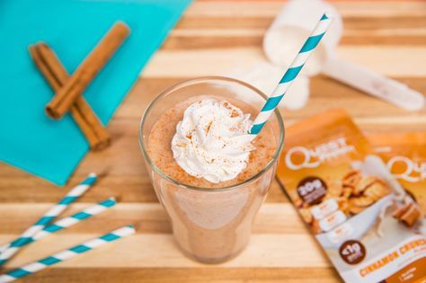 Quest Nutrition Horchata Shake Drink this shake recipe using Quest Cinnamon Crunch Protein Powder & take a ride on the gainz train. Nutrition Info: Calories: 144 I Protein: 15g I Fat: 19g I Net Carb: 3g I Fiber: 1g I Total Carb: 5g I P/CAL: 41% I Yields: 2 servings (32 ounces) I Serving Size: ½ shake (16 ounces) Prep Time: 5 min Total Time:… Quest Cinnamon Crunch Recipes, Quest Protein Recipes, Quest Nutrition Recipes, Bariatric Protein Shakes, Quest Recipes, Shake Drink, Healthy Vegan Cookies, Quest Protein, Protein Shakes Recipes