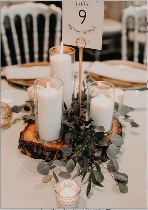 Taupe Wedding, Tree Stumps, Rustic Wedding Centerpieces, Future Wedding Plans, Wedding Table Decorations, Marriage Ceremony, Wedding Table Centerpieces, Green Wedding, Wedding Florist