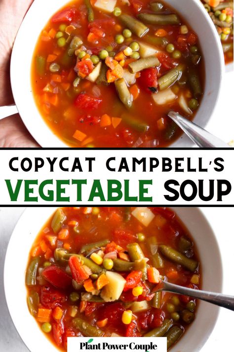 Campbell's Vegetable Soup Recipe, Campbells Vegetable Beef Soup, Campbells Vegetable Soup, Copycat Campbells Vegetable Soup, Vegetable Soup Recipes With Cabbage, Copycat Vegetable Soup, Vegetable Soup No Potatoes, Classic Vegetable Soup, Hearty Veggie Soup