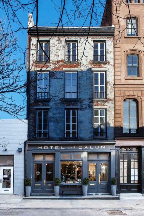 Boutique Hotel Exterior, Storefront Aesthetic, Hotel Exterior, Outdoor Lounge Area, Penthouse Suite, Luxury Boutique Hotel, Hotel Stay, Brick And Mortar, Hotels Design