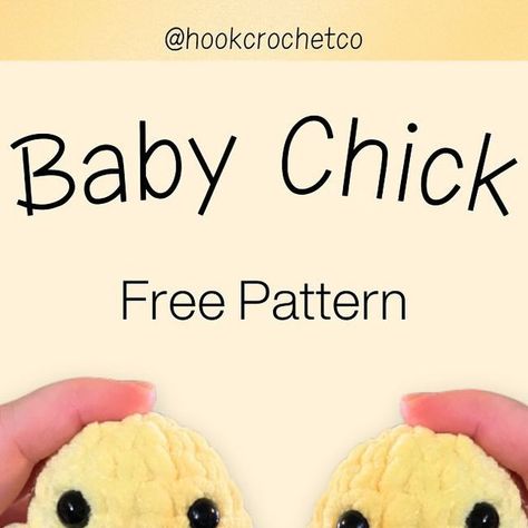 HookCrochet on Instagram: "It's been a minute since posting a free pattern!😊  I've been market prepping like crazy these past few weeks and this baby chick is one of my favorites to make💛  It's completely no-sew and only 11 rounds, so it's a super quick make!  The PDF version is available on my Etsy for a super low price if you prefer!🤗  ••• #crochetfreepattern #freepattern #crochetpattern #crochetchick #crochetbabychick #marketmakes#crochet #amigurumi #crochetaddict #crochetlife #crochetersofinstagram #crocheting #amigurumiaddict #plushies #plushiesofinstagram #yarn #plushyarn #handmade #handmadegifts" Rubber Chicken Crochet Pattern, Crochet Chicken Plushie Pattern Free, Crochet Chicks In Eggs Free Pattern, Chick In Egg Crochet Pattern, Chubby Chicken Crochet Pattern, Baby Chicks, Diy Crochet Projects, Diy Crochet, Cute Crochet