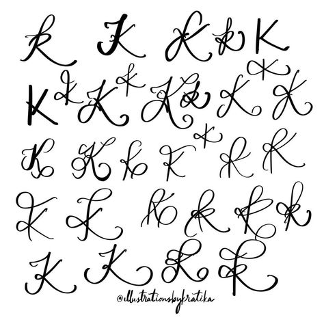 K In Calligraphy, K Letter Design Calligraphy, Calligraphy Practice, Tattoo Script, Brush Script, Brush Calligraphy, Graffiti Lettering, Brush Lettering, The Alphabet