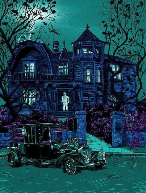 Munsters House, Cars Movie Characters, Tim Doyle, Munsters Tv Show, The Munster, Casa Halloween, Spoke Art, The Munsters, Desenho Tattoo