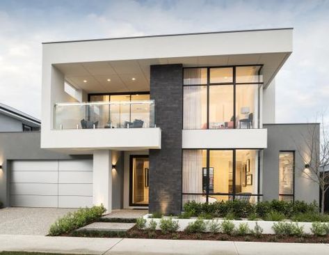 Display Homes Perth WA | Luxury Double & Two Storey Display Homes Double Storey House Plans, Two Storey House Plans, Double Storey House, Modern House Floor Plans, 2 Storey House Design, Two Story House, Modern House Facades, Modern Exterior House Designs, Model House Plan