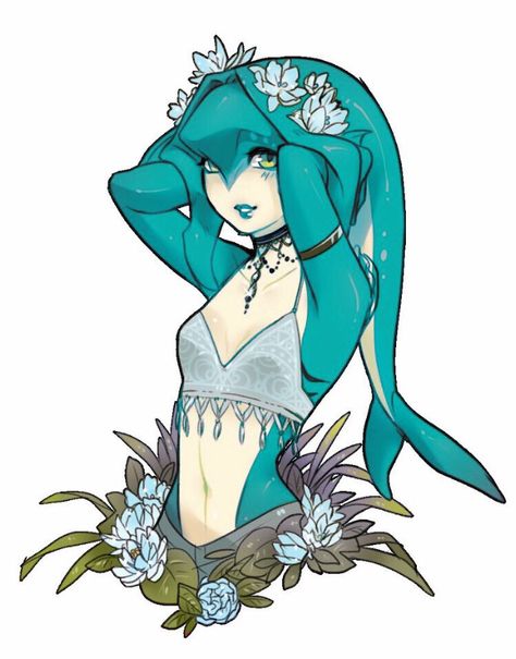 Zora Fanart Zelda, Female Zora Oc, Zora Character Design, Botw Zora Oc, Zora Oc Zelda, Zora Fanart, Zora Botw, Zora Zelda, Legend Of Zelda Oc