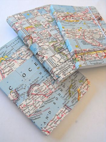 Map Diy Projects, Geography Notebook, Diy Maps, History Notebook, Map Journal, Map Notebook, Diy Map, Washi Tape Notebook, Composition Notebooks