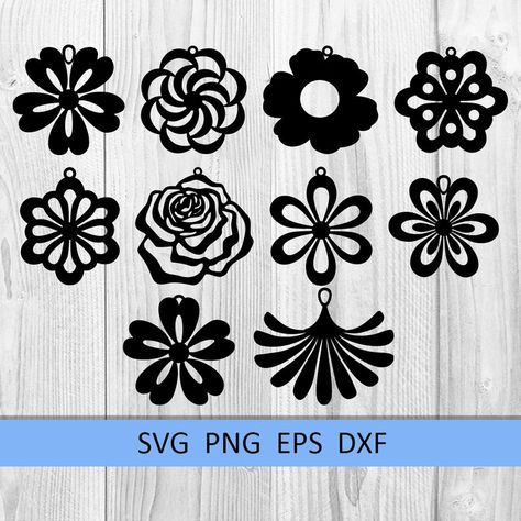 Circuit Jewelry, Leather Earring Svg, Black Acrylic Earrings, Cricut Jewelry, Jewelry Template, Earring Template, 10 Flowers, Diy Leather Earrings, Earring Svg