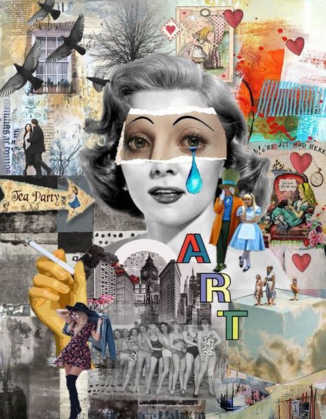 Dada Inspired Art, Cool Art Collages, Collage Magazine Art, Digital Collage Art Photoshop, Collage About Yourself, Collage Person, Emotion Collage, Face Collage Art, Collage Art Photoshop