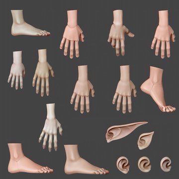 Cubebrush on Twitter: "Stylized legs, hands and ears to make creating art easier! ➡️ https://t.co/N3AFfYz90n #digitalart #gameassets #digitalartist #gamedev #conceptart #gamedesign #environmentart #art #gamestudio #3dart #3dmodel #anatomy https://t.co/lwSMihpTks" / Twitter Stylized Hands Reference, Hand Turnaround, Stylized Hands, Stylized Anatomy, Zbrush Anatomy, Blender Character Modeling, Hand Anatomy, Graphic Design Mockup, Gaming Anime