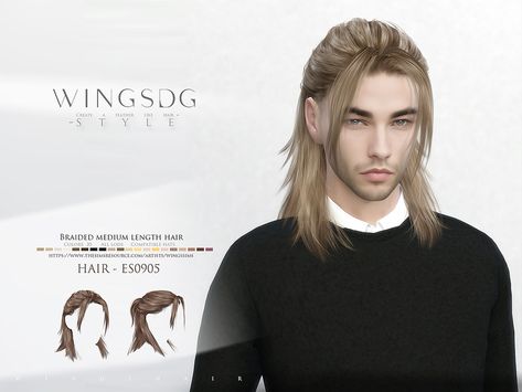 Sims Male Hair, Hair For Sims 4, Hair Without Bangs, Sims 4 Hair Male, The Sims 4 Cabelos, Mod Hair, Pelo Sims, Male Hair, Sims 4 Cc Folder