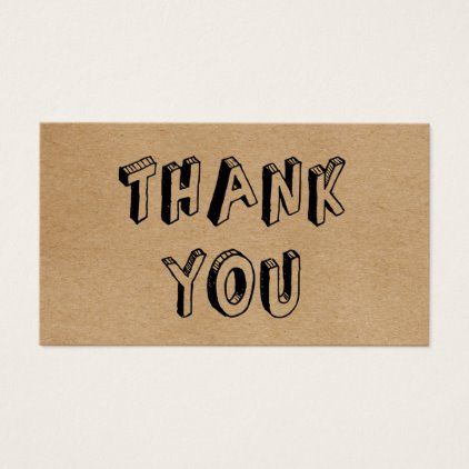 Vintage Rustic Kraft Thank You Card Homemade Thank You Cards, Anniversary Wishes For Parents, Thank You Font, Cards Diy Easy, Salon Gift Card, Kertas Vintage, Key Club, Drawn Cards, Baby Birthday Card