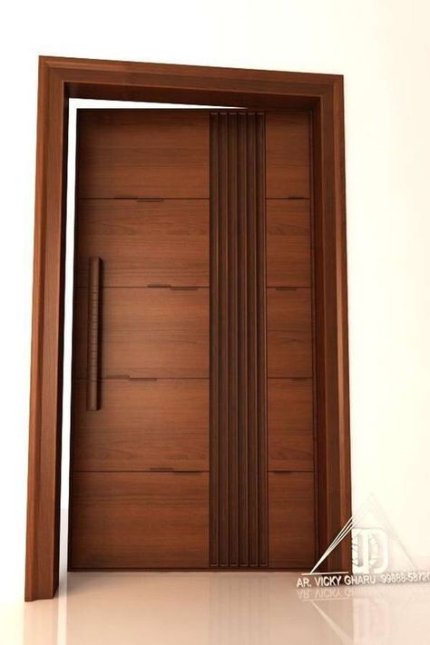 Designs by Interior Designer Renu Tiwari, Faridabad | Kolo Wooden Entrance Door Design, Front Wooden Doors Entrance, Darwaza Design, Flush Door Design Modern Bedroom, Main Door Wooden Design, Main Doors Wooden, Modern Wooden Doors Bedrooms, Wooden Main Door Design Entrance Modern, Front Door Design Wood Modern