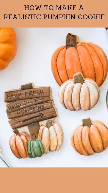 Lindsey on Instagram: "Let me show you how to bring your pumpkin cookies to the next level! First, don't just divide your pumpkin into 3 or 4 section, bring the stem down a bit further and then divide the pumpkin into 5+ uneven sections. Then, use a mixture of gel food coloring and water to add shade and highlights throughout the pumpkin. I like to add shading between each section and focused at the bottom of the pumpkin and highlights at the top of the pumpkin. These few details really make Stacked Pumpkin Cookies Decorated, Pumpkin Decorated Cookies, Pumpkin Sugar Cookies Decorated, Fall Cookies Decorated, Pumpkin Cookies Decorated, Fall Sugar Cookies, Fall Decorated Cookies, Cookies Thanksgiving, Cut Out Sugar Cookies