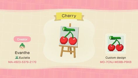 #AnimalCrossingNewHorizon #ACNH #ACNHDesign #mydesign #AnimalCrossingNewHorizon #AnimalCrossing #NintendoSwitch #ACNHCustomDesign #acnhQR #AnimalCrossingNewHorizon #Cherry Cherry Flag Animal Crossing, Cherry Acnh, Wooden Shop Sign, Acnh Strawberry, Acnh Codes, Tree Signs, Shop Sign, Flag Design, Shop Signs