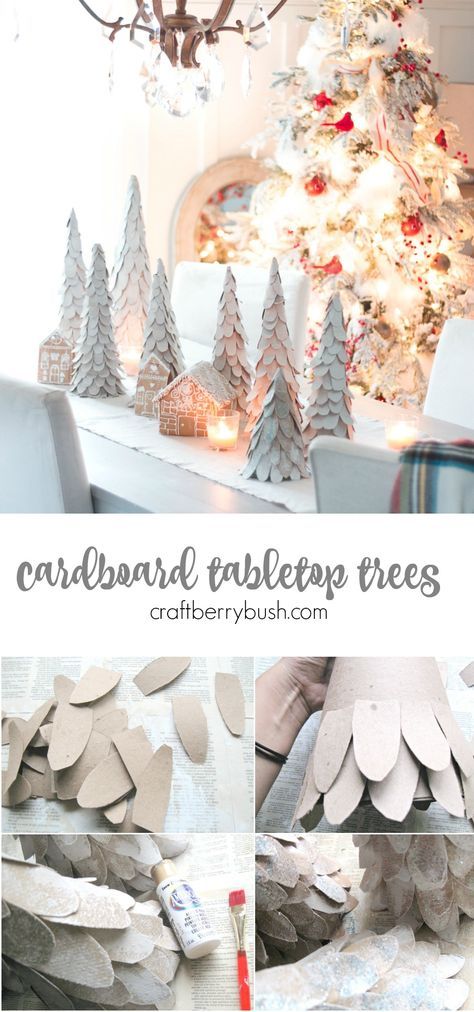 Craftberry Bush | Cardboard Tabletop Christmas Tree tutorial | http://www.craftberrybush.com Tabletop Christmas Trees, Cardboard Tree, Christmas Tree Tutorial, Diy Tabletop, Cardboard Christmas Tree, Tree Tutorial, Christmas Tabletop, Tabletop Christmas Tree, Card Board