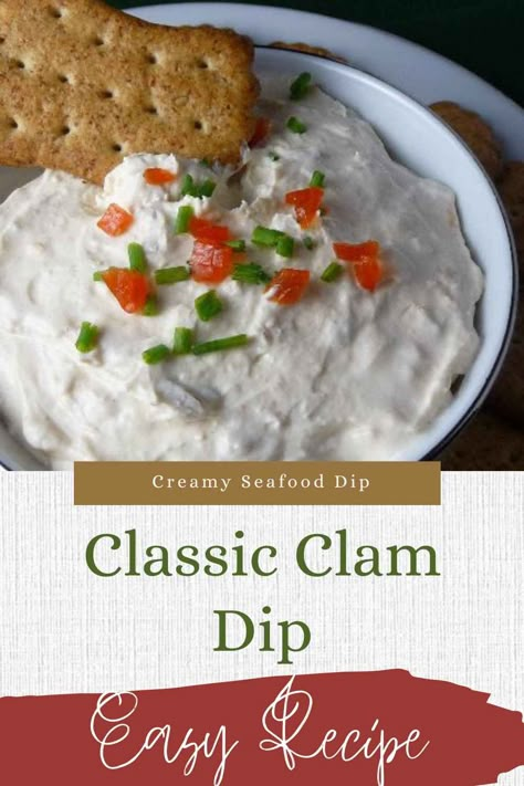 This easy clam dip is an easy dip recipe made with pantry staples and is the perfect party appetizer! Clam Dip With Cream Cheese, Best Clam Dip Recipe, Shrimp Mold Recipe, Canned Clam Recipes, Shrimp Mold, Clam Recipe, Clam Dip Recipe, Mussel Recipes, Party Appetizer Dips