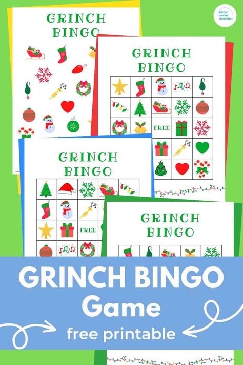 Grinch Bingo Free Printable, Grinch Bingo, Santa Activity, Rainy Day Games, Creative Christmas Crafts, Free Printable Bookmarks, Fun Christmas Activities, Printable Christmas Games, Free Printable Games