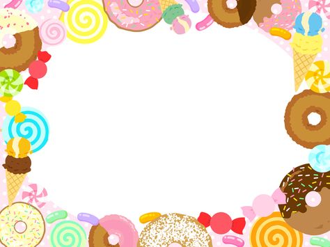 Frame Lollipop Picture Frames, Candy Borders And Frames, Kawaii Frame Png, Candyland Wallpaper Border, Rainbow Border Frames, School Labels Printables, Candy Birthday Cakes, Candy Bar Party, Candy Land Theme