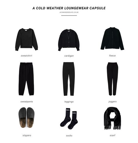 A Cold Weather Loungewear Capsule Wardrobe Loungewear Capsule Wardrobe, Loungewear Capsule, Comfy House, Men's Capsule Wardrobe, Wardrobe Organization, Fall Winter Capsule Wardrobe, Capsule Wardrobe Women, Spring Summer Capsule Wardrobe, Winter Activewear