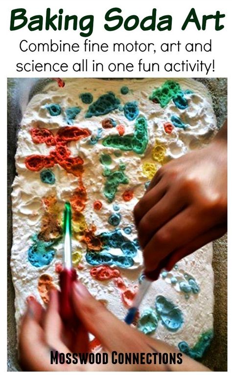 Baking Soda Art. Combine fine motor, art and science all in one fun activity. #finemotor #sensory #scienceforkids #funactivitiesforkids Week Of The Young Child Activities Artsy Thursday, Artsy Thursday Preschool, Artsy Thursday Week Of The Young Child, Baking Soda Art, Preschool Inspirations, Desert Crafts, Art Provocations, Babysitting Ideas, Summer Stem