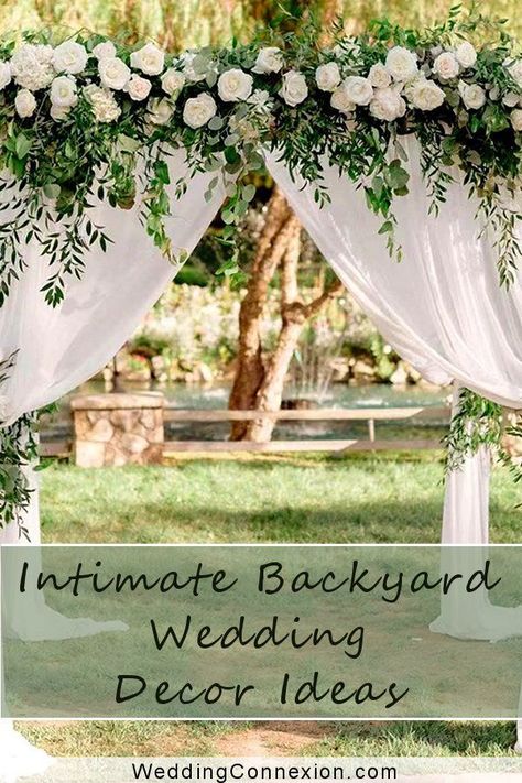 Wedding Gazebo Ideas, Backyard Wedding Ceremony Ideas, Small Backyard Wedding Ceremony, Backyard Wedding Decor Ideas, Wedding Decoration Lights, Front Porch Wedding, Gazebo Wedding Decorations, Wedding Pergola, Rustic Backyard Wedding