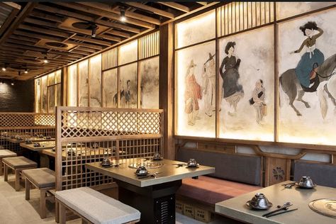 Korean Retail Design, Korean Restaurant Design Interiors, Korean Hotel, Korean Interior Design, Japanese Restaurant Interior, Korean Bbq Restaurant, Japanese Restaurant Design, Small Restaurant Design, Japan Interior