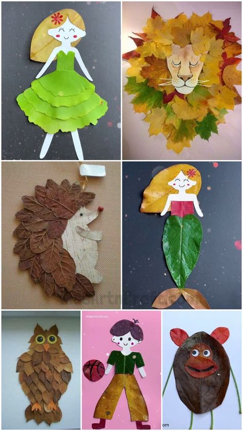 Easy to Make Fall Leaf Craft Ideas for Kids Check more at https://www.kidsartncraft.com/fall-leaf-craft-ideas-for-kids/ Crafts Using Leaves For Kids, Owl Leaf Craft, Leaf People Craft, Leaf Person Craft, Leaf Pictures For Kids, Leaf Collage For Kids, Leaf Hunt Preschool, Leaf Projects Preschool, Leaf People Craft For Kids