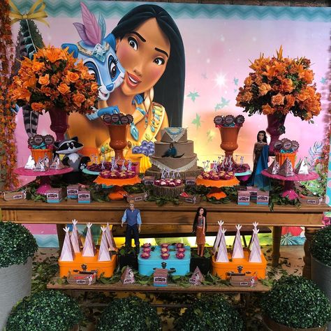 Pocahontas Party Disney First Birthday, Pocahontas Birthday Party, Disney Princess Theme Party, Disney Princess Theme, Disney Birthday Party, Princess Theme Party, Disney Princess Party, First Birthday Party Themes, Disney Birthday