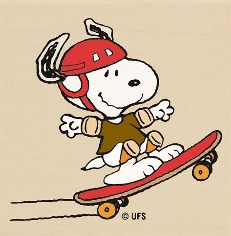 Skateboarding, Rubber Stamps, Skateboard, Snoopy, Red